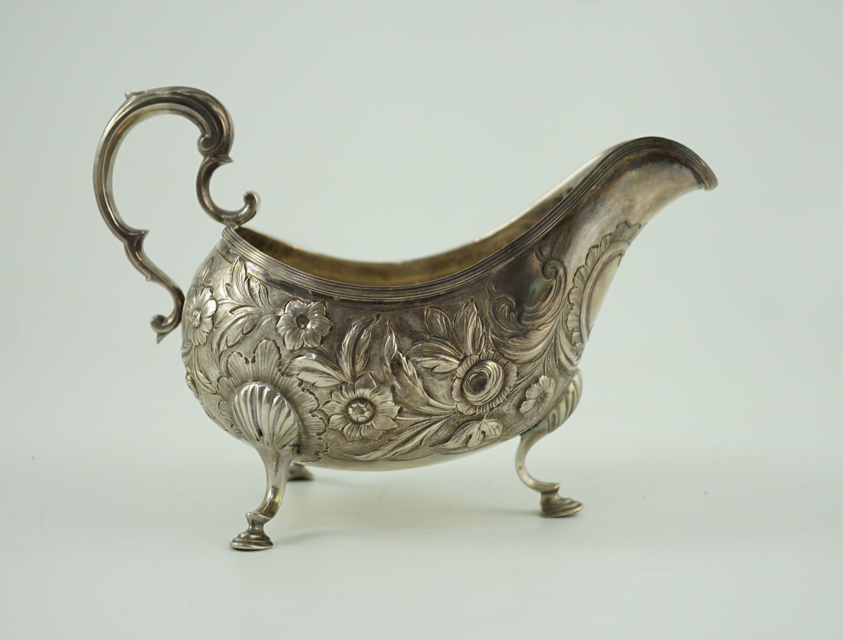 A George III Irish silver sauceboat, by Matthew West